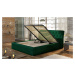 NABBI Monzo UP 200 čalúnená manželská posteľ s roštom tmavohnedá (Soft 66)