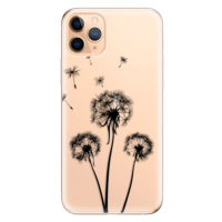 Odolné silikónové puzdro iSaprio - Three Dandelions - black - iPhone 11 Pro Max