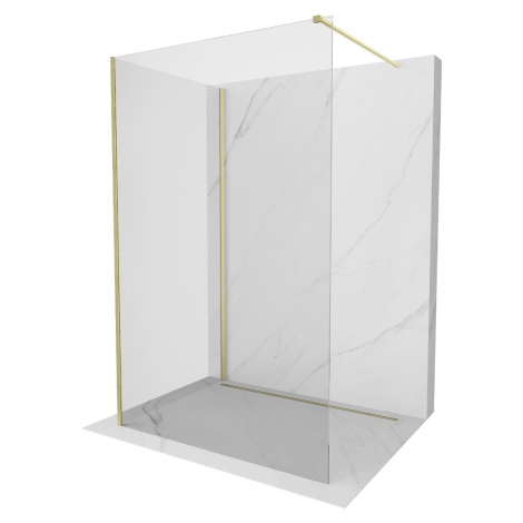 MEXEN/S - Kyoto Sprchová zástena WALK-IN 110 x 80, transparent, zlatá kartáčovaná 800-110-212-55
