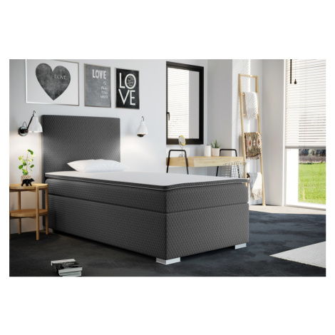 Expedo Čalúnená posteľ boxspring RENATA + topper, 80x200, sawana pik honey 05, pravá