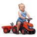 Falk 260C Baby Kubota ride-on traktor s prívesom, hrable & lopata