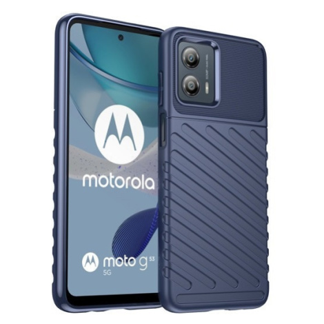 Motorola Moto G53, silikónové puzdro, stredne odolné proti nárazu, vypuklý pruhovaný vzor, tmavo
