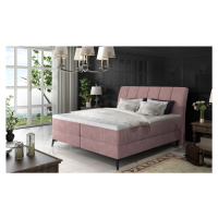 NABBI Altama 140 čalúnená manželská posteľ s úložným priestorom ružová