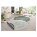 Kusový koberec Twin-Wendeteppiche 103103 creme grün kruh – na ven i na doma - 240x240 (průměr) k