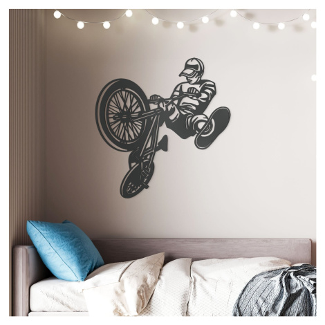 Drevený obraz na stenu - Street cyklista, Antracitovo-šedá
