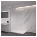 CERANO - Sprchová zástena Walk-in Onyx Round Ľ/P - 8 mm - okrúhla vzpera - biela matná, ryhované