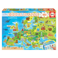 Puzzle Mapa Europy Educa 150 dielov EDU18607