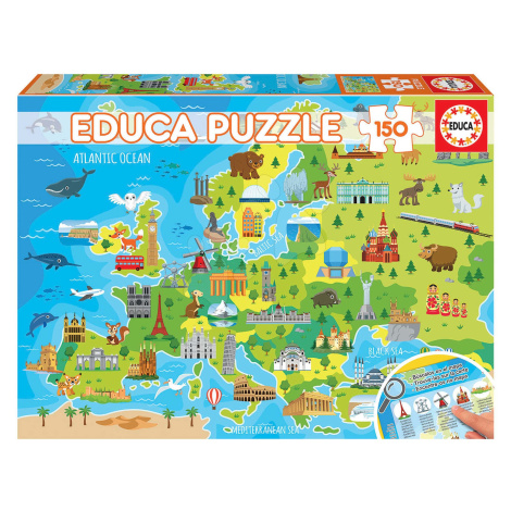 Puzzle Mapa Európy Educa 150 dielov od 7 rokov