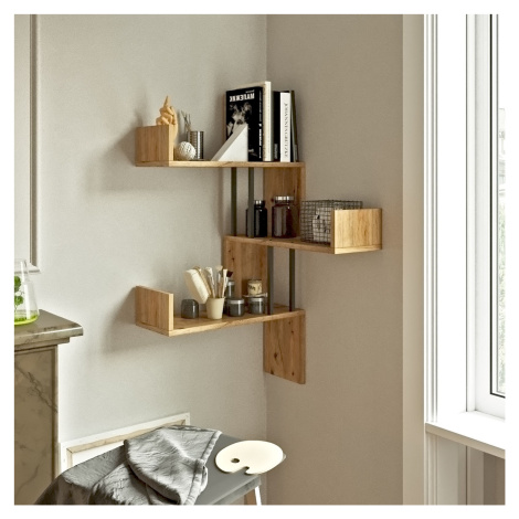 Rohová nástěnná police ZIGZAG borovice Atlantic Kalune Design