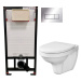 DEANTE Podstavný rám, pre závesné WC misy + SLIM tlačidlo chrom + WC CERSANIT DELFI + SEDADLO CS