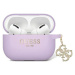 Púzdro Guess GUAP2LECG4U AirPods Pro 2 cover purple Liquid Silicone Glitter Triangle Charm (GUAP