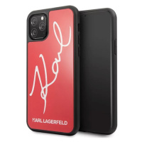 Kryt Karl Lagerfeld iPhone 11 Pro red hard case Signature Glitter (KLHCN58DLKSRE)