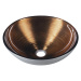 MURANO WENGE sklenené umývadlo okrúhle 40x14 cm, medená/strieborná AL5318-66