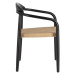 Béžovo-čierna záhradná stolička z eukalytového dreva Kave Home Glynis