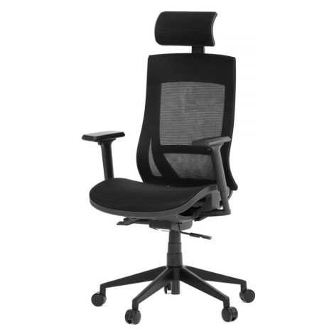 AUTRONIC KA-W002 BK Kancelářská židle, černá látka, plastový kříž, výškově stavitelné  područky,
