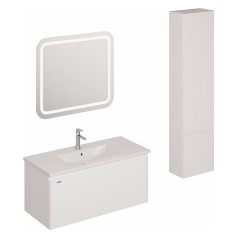 Kúpeľňová zostava s umývadlom vrátane umývadlovej batérie, vtoku a sifónu Naturel Ancona biela K