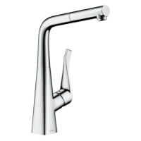 Drezová batéria Hansgrohe Metris M71 s vyťahovacou sprškou chróm 14821000