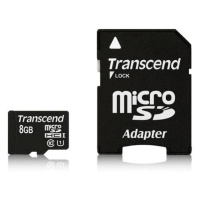 Karta TRANSCEND MicroSDHC 8GB Premium, Class 10 UHS-I 300x + adaptér