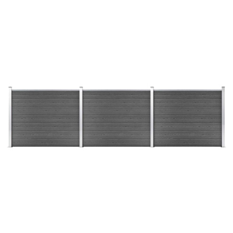 vidaXL Sada plotovĂ˝ch panelov WPC 526x146 cm ÄŤierna