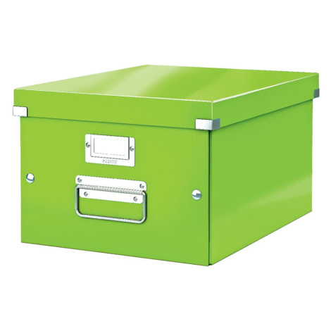 Zelený kartónový úložný box s vekom 28x37x20 cm Click&Store – Leitz