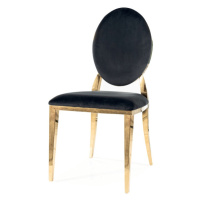 Sconto Jedálenská stolička KANG čierna/zlatá