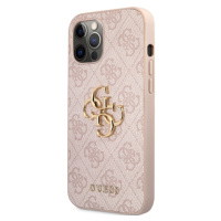 Plastové puzdro Guess na Apple iPhone 12 Pro Max GUHCP12L4GMGPI 4G Metal Logo ružové