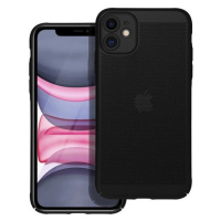 Apple iPhone 11, Plastový zadný kryt, Priedušný, Dierovaný vzor, Vzdušný, Čierny