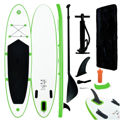 vidaXL Nafukovací Stand up paddleboard, zeleno biely