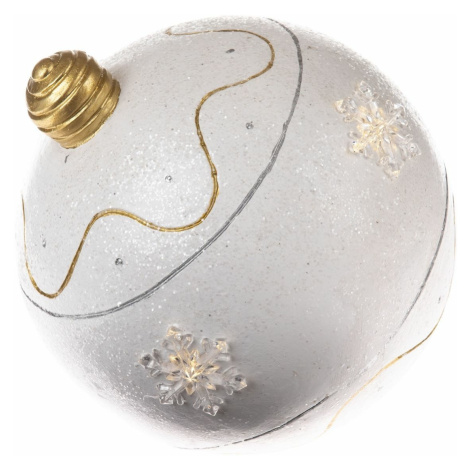 Vianočná LED dekorácia Ball biela, pr. 24 cm