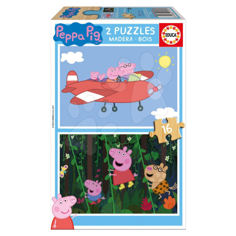 Educa drevené puzzle pre deti Peppa Pig 2*16 dielov