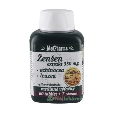 MedPharma ŽENŠEN 350 mg + Echinacea + Leuzea 60+7 tabliet