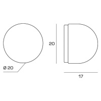 Stropné svietidlo Domu, Ø 20 cm, bronzová/biela, sklo, GX53