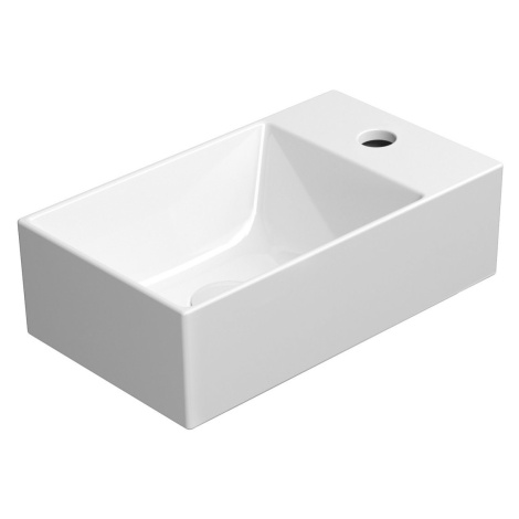 KUBE X keramické umývadlo 40x23 cm, pravé/ľavé, biela ExtraGlaze 9484111 GSI