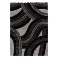 Čierno-sivý ručne tkaný koberec z recyklovaných vlákien 160x230 cm Velvet – Flair Rugs