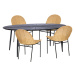 Súprava 4 ratanových jedálenských stoličiek Sofia a čierneho stola Marienlist - Bonami Essential