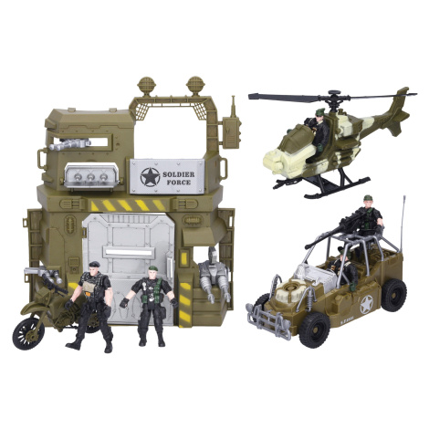 Vojenský set s autom a vrtulníkom Wiky