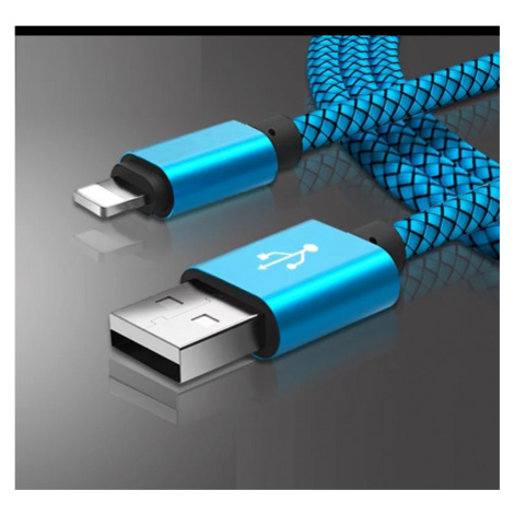 Mimoriadne odolný 1m rýchlonabíjací kábel Lightning pre Iphone a dátový kábel USB - modrý