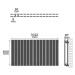 Horizontálny radiátor, stredové pripojenie, 600 x 1022 mm