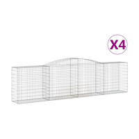 vidaXL Oblúkové gabiónové koše 4ks 400x50x100/120cm pozinkované železo