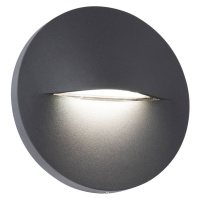 Vonkajšie nástenné svietidlo LED Vita, tmavosivá farba, Ø 14 cm