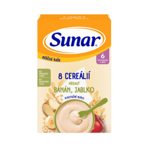 SUNAR Mliečna kaša 8 cereálií banán jablko 6+ 210 g