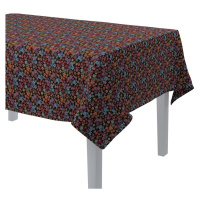 Dekoria Obrus na stôl obdĺžnikový, farebné kvety na čiernom pozadí, Intenso Premium, 144-32