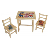 Drevený detský stolček so stoličkami - Tlapková patrola