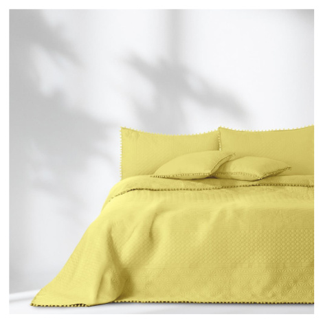 Žltá prikrývka na posteľ AmeliaHome Meadore, 170 x 270 cm