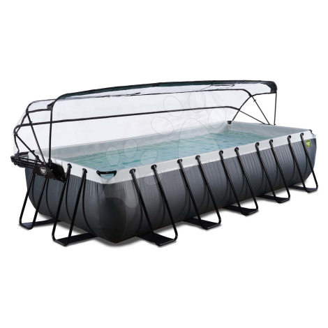 Bazén s krytom a pieskovou filtráciou Black Leather pool Exit Toys oceľová konštrukcia 540*250*1