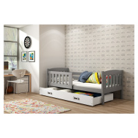 Expedo Detská posteľ FLORENT P1 + ÚP + matrac + rošt ZADARMO, 80x160 cm, grafit, biela