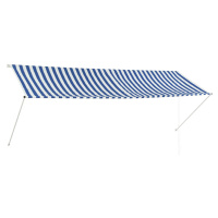 vidaXL Zaťahovacia markíza 350x150 cm modro-biela