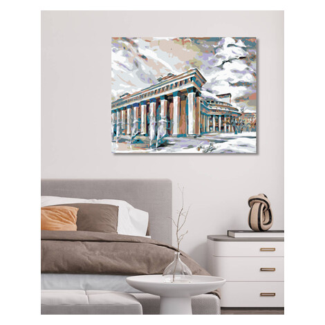 Diamantové maľovanie - GRÉCKA STAVBA Rámovanie: bez rámu a bez vypnutia plátna, Rozmer: 40x50 cm