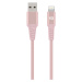 Kábel XQISIT NP Cotton braided Lightn. to USB-A 2.0 200cm pink (50886)