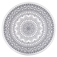 Dakls Kusový koberec Mandala sivá, 82 cm